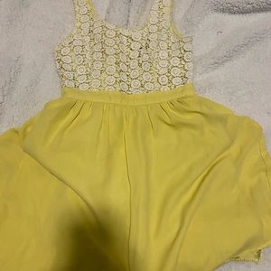 Yellow Floral Dress (will wash clothes to get them fresh & wrinkles out)!